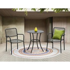 Autronic - Balkónový set 1+2, stůl 60x60, židle umělý ratan barva antracit,  kov antracit - AZ-L1103 GREY