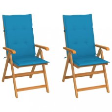 Zahradní židle 2 ks teak / látka Dekorhome