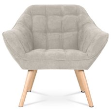 Autronic - Křeslo, potah šedobéžová látka, dřevěné nohy, masiv kaučukovník - AK-321 SIL2