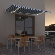 Ručně zatahovací markýza s LED světlem 450x350 cm Dekorhome