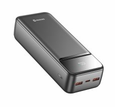 Swissten Power Line II powerbanka 30000 mAh, 22.5W, 2xUSB-A + USB-C, černá