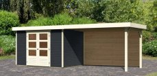 Dřevěný zahradní domek ASKOLA 4 s přístavkem 280 Lanitplast