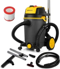 Stanley WetDry SXVC25PTDE / Průmyslový vysavač s příslušenstvím / 1200W / 25 l / mokré a suché vysávání (SXVC25PTDE)
