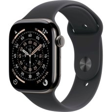 Apple Watch Series 11 Cellular (46mm) Břidlicově šedý titan s černým sportovním řemínkem S/M