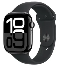 Apple Watch Series 10 GPS 46mm Klavírno čierne hliníkové telo - Čierny športový remienok (S/M) / 140-190 mm (MWWP3QC/A)