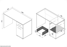 Halmar LIMA B-1 dub sonoma / bílá (1p=1szt)