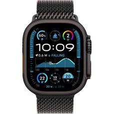 Apple Watch Ultra 2 (2024) 49mm Černý titan s černým titanovým milánským tahem L