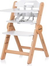 CHIPOLINO Dřevěná jídelní židlička Cacao 2v1 White Wood (STHCO0242WH)