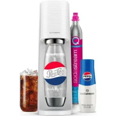 SodaStream Terra bílá Pepsi Mpack / Výrobník sody / bez BPA / 1x láhev 1 L / 1x CO2 plyn / 1x sirup (7290119793365)
