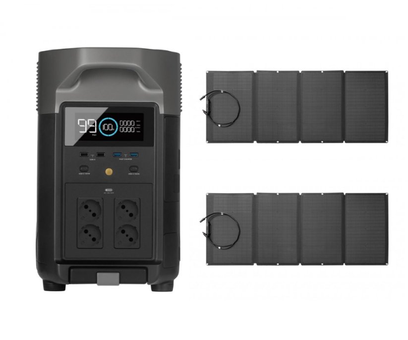 EcoFlow Delta Pro + 2x 400 W solárny panel (1ECO3603-SP4)
