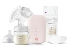 Philips Avent SCF395/31 růžová / Elektrická odsávačka mateřského mléka / 125 ml / Micro-USB (SCF395/31)