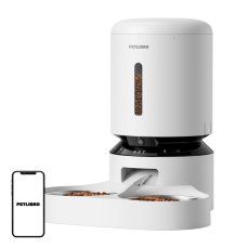 Dávkovač krmiva Petlibro Granary s dvojitou miskou, 5 l (biely) (IN-PL-AF203-36W)