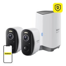 Venkovní kamera Baseus Security N1 Plus 2K (sada 2ks+centrální stanice) bílá