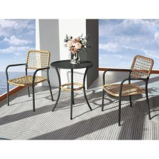 Autronic - Zahradní set 1+2, stůl 60x60, židle umělý ratan barva přírodní,  kov antracit - AZ-L1103 NAT