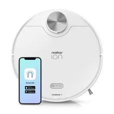 Niceboy ION Charles i9 biela / Robotický vysávač s mopom / sací výkon 2500 Pa / prachová nádoba 450 ml / HEPA (charles-i9-white)