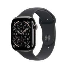 Apple Watch Series 11 GPS+Cellular 42mm Bridlicovo šedé titánové telo - Čierny športový remienok M/L / 150-200 mm (MF8T4MP/A)