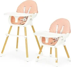 ECOTOYS Jedálenská stolička 2v1 ružová / od 6 mesiacov (HA-004 PINK)