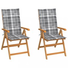 Zahradní židle 2 ks teak / látka Dekorhome
