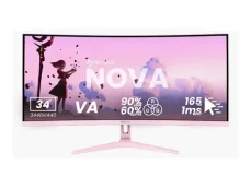34" Arozzi Nova ružová / Monitor / VA / UWQHD / 165Hz / zakrivené 1500R (AZ-NO-34T2K165-PNK)
