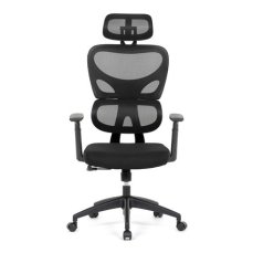 Autronic - Kancelářská židle, černá síťovina, černý plast, kolečka na tvrdé podlahy - KA-K2080 BK