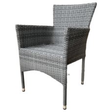 Autronic - Židle zahradní, šedý umělý ratan, kov, stohovatelná. - AZC-S2118 GREY
