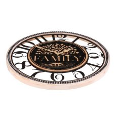 Autronic Hodiny nástěnné - pr. 60 cm, dřevo a kov, strom života Family (HW4001)