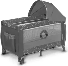 LIONELO Postýlka cestovní Sven Plus Grey Concrete / od 0 do 3 let / do 15 kg (LO-SVEN PLUS GREY)