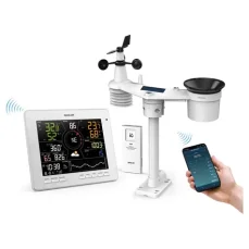 Sencor SWS 16600 WiFi SH Meteostanica biela / farebný LCD / bezdrôtový snímač (8590669365043)