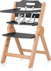 CHIPOLINO Dřevěná jídelní židlička Cacao 2v1 Graphite Wood (STHCO0243GT)
