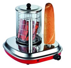 Guzzanti GZ 460 stříbrná-červená / Hotdogovač / 420 W / termostat / 30 - 100°C / 2 kovové trny na pečivo (GZ 460)