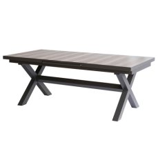 Autronic - Stůl zahradní rozkládací, keramická deska v dekoru dub 200+60x100x77 cm, hliníková konstrukce - AZT-G1920 GREY