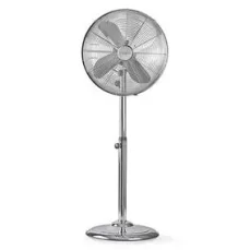 Nedis Stojanový Ventilátor chrom / Průměr: 400 mm / 3-Rychlostní / Rotace / 50 W / Nastavitelná výška (FNST20ECR40)