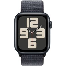 Apple Watch SE (2024) Cellular 44mm Temně inkoustový hliník s inkoustově provlékacím řemínkem