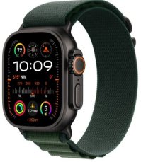 Apple Watch Ultra 2 (2024) GPS+Cellular 49mm Čierne titánové telo - Tmavozelený alpský ťah (S) / 130-160 mm (MX4Q3QC/A)